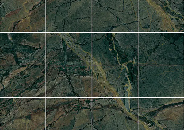 جرانيت إيراني أخضر خريفي مطابقة كتاب مزدوج مفتوح