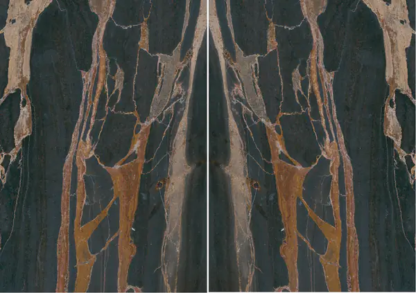 رخام باكستاني أسود ذهبي مطابقة ربع كتاب