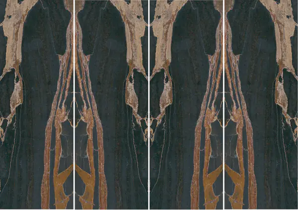 رخام باكستاني أسود ذهبي غير مطابق