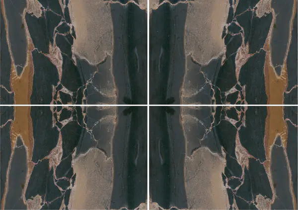 رخام باكستاني أسود ذهبي عروق غير متطابقة