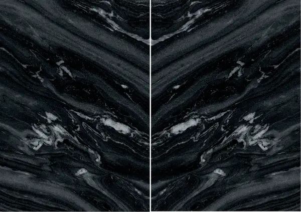 رخام اللؤلؤة السوداء الهندي مطابقة ربع كتاب