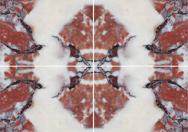 رخام بريش روج دو فرانس الفرنسي عروق غير متطابقة