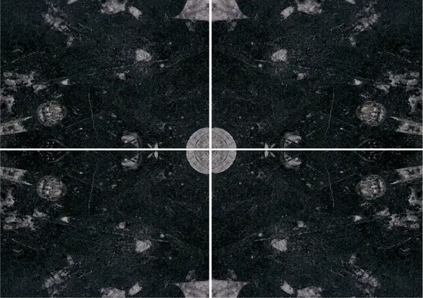 رخام مغربي أسود من فوسيل عروق غير متطابقة