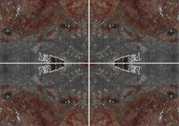 رخام مغربي من نوع جران فوسيل عروق غير متطابقة