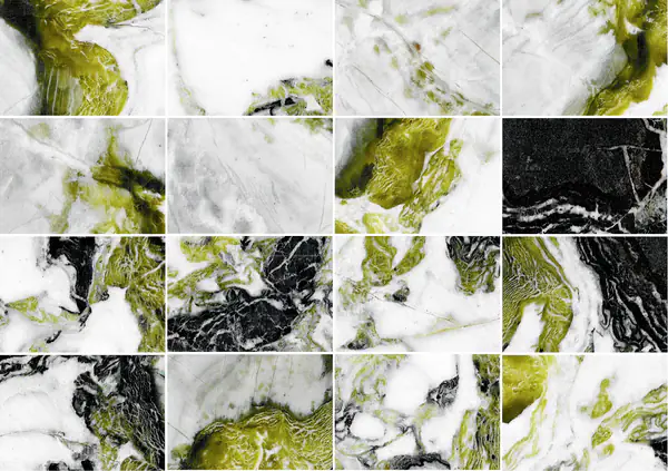 رخام صيني أبيض ضبابي مطابقة كتاب مفتوح