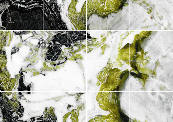 رخام صيني أبيض ضبابي مطابقة كتاب مزدوج مفتوح