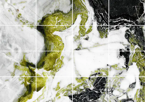 رخام صيني أبيض ضبابي مطابقة ربع كتاب