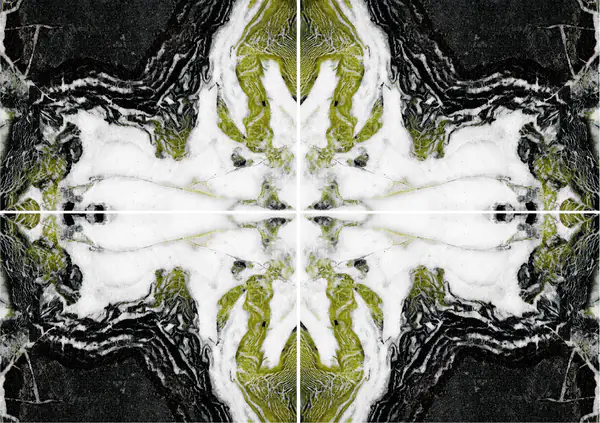 رخام صيني أبيض ضبابي عروق غير متطابقة