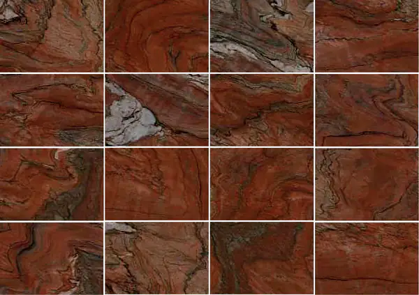 العاصفة الحمراء كوارتزيت برازيلي مطابقة كتاب مفتوح