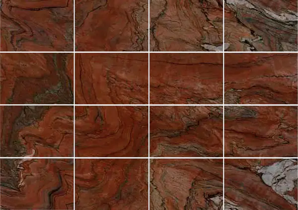 العاصفة الحمراء كوارتزيت برازيلي مطابقة كتاب مزدوج مفتوح