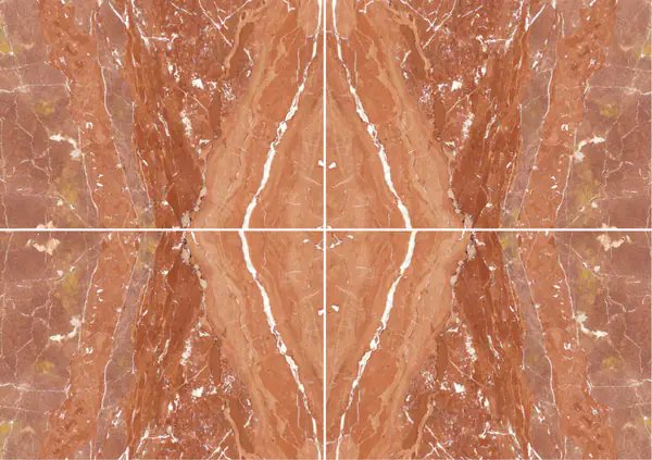 رخام روسو كوراليتو الإسباني عروق متتابعة