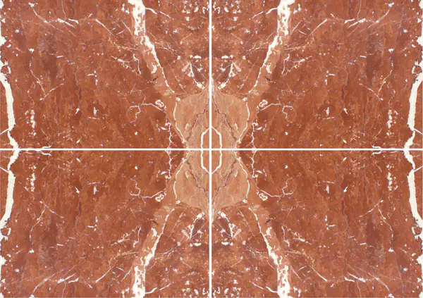 رخام روسو كوراليتو الإسباني عروق غير متطابقة