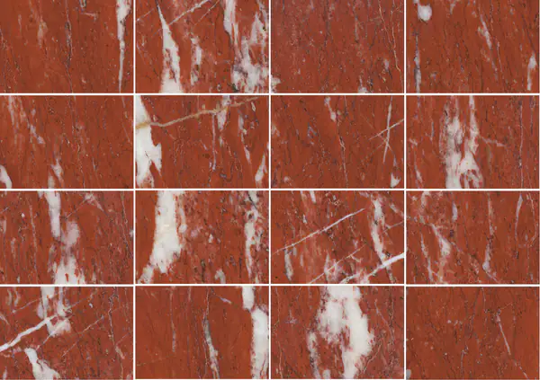 رخام فرنسي أحمر قرمزي مطابقة كتاب مفتوح