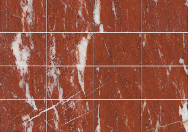 رخام فرنسي أحمر قرمزي مطابقة كتاب مزدوج مفتوح