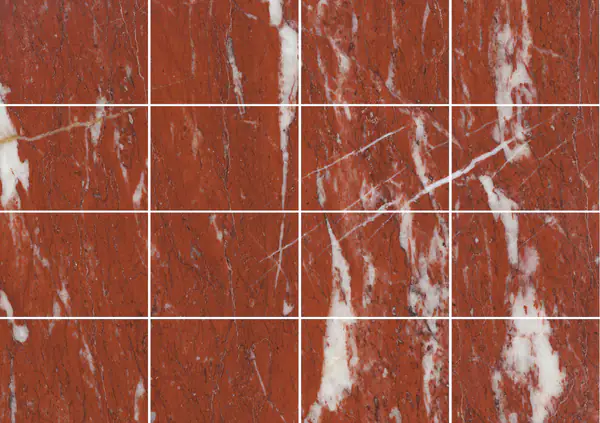 رخام فرنسي أحمر قرمزي مطابقة ربع كتاب