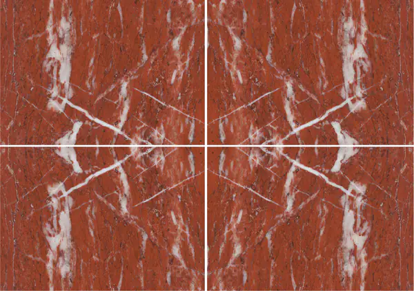 رخام فرنسي أحمر قرمزي عروق غير متطابقة