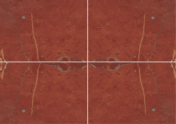 رخام فرنسي عتيق باللون الأحمر عروق متتابعة