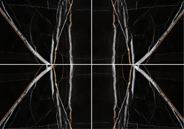 رخام الصحراء السوداء التونسي عروق متتابعة