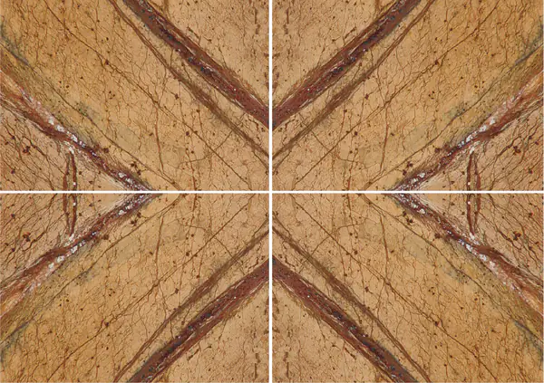 رخام الجذر الأصفر الهندي عروق غير متطابقة